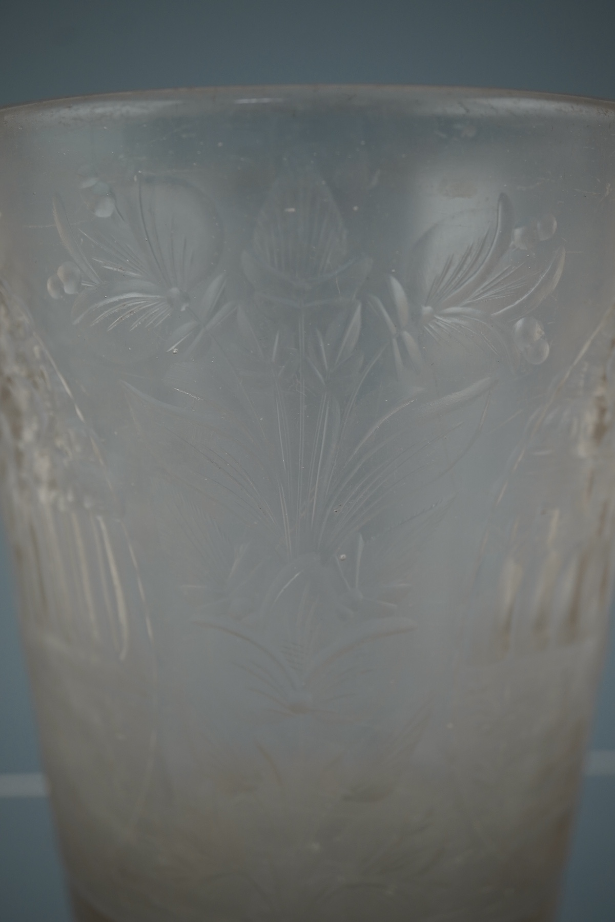 Two Bohemian engraved glass beakers, c.1680-1700